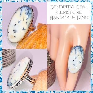Sweet Dendritic Opal Gemstone Chunky Handmade Ring